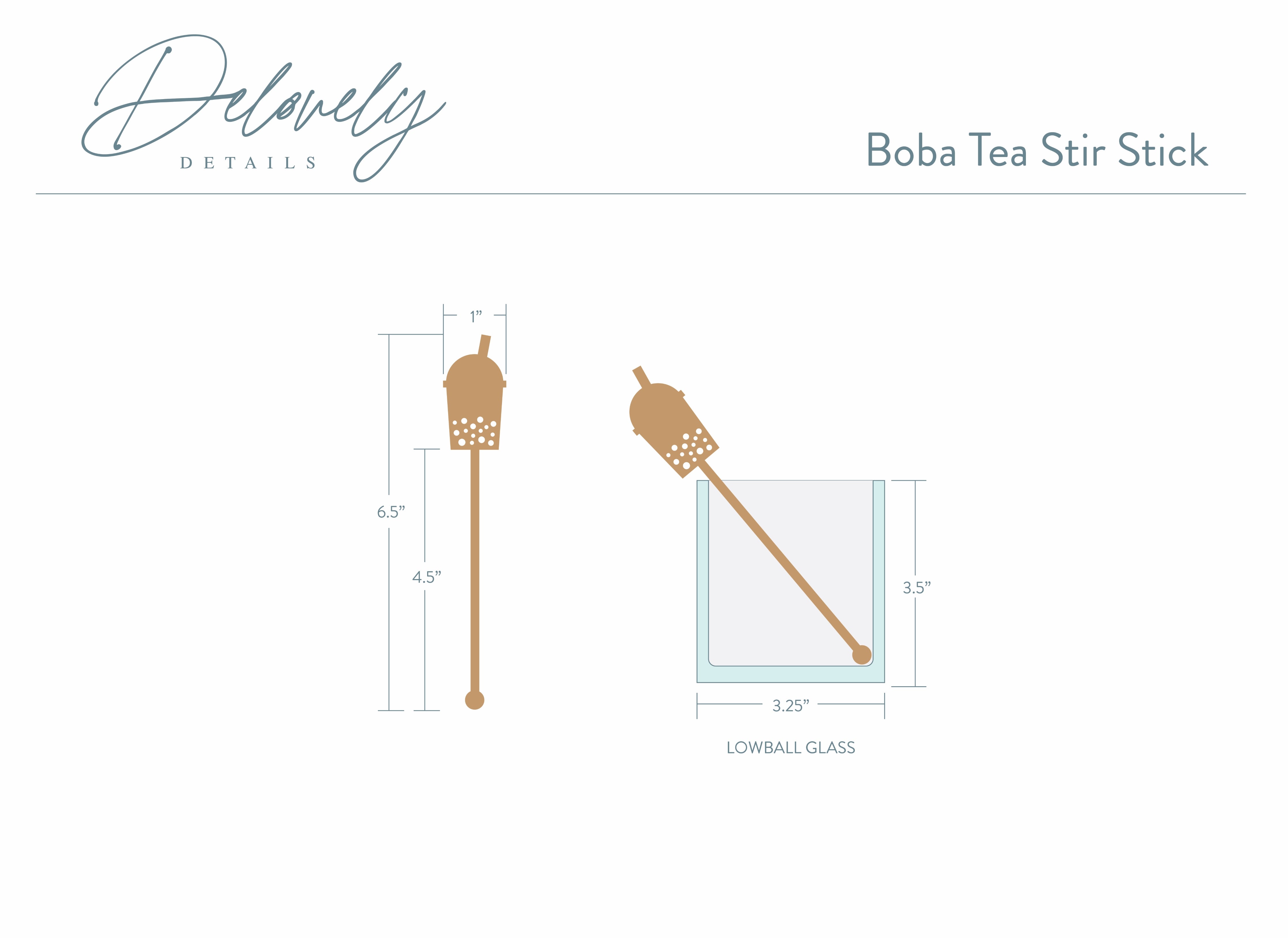 Boba Tea Stir Stick/Swizzle Stick - (20) Pack