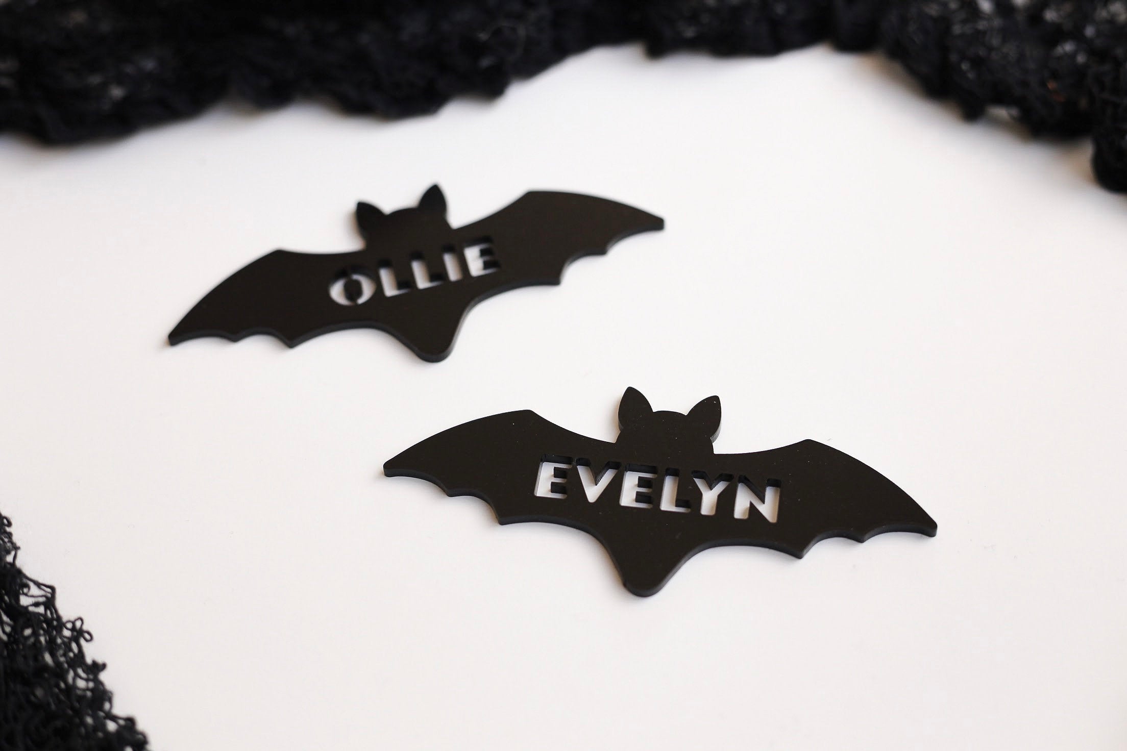 Name Place Card Cutout - Halloween Party, Halloween Birthday, Table seat assignment, Laser cut wood acrylic